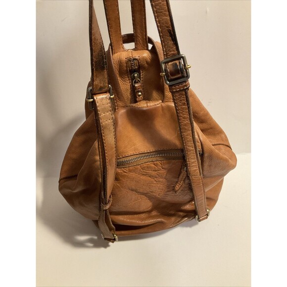 India Camel Color Woven Leather Backpack Bag Fashion Rugged Handmade Rustic main image 7